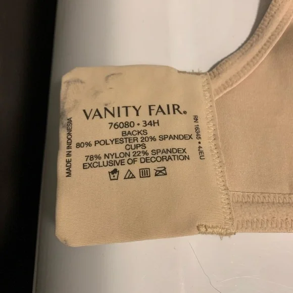 Vanity Fair Beauty back full figure underwire minimizer Bra 34H - Picture 4 of 4